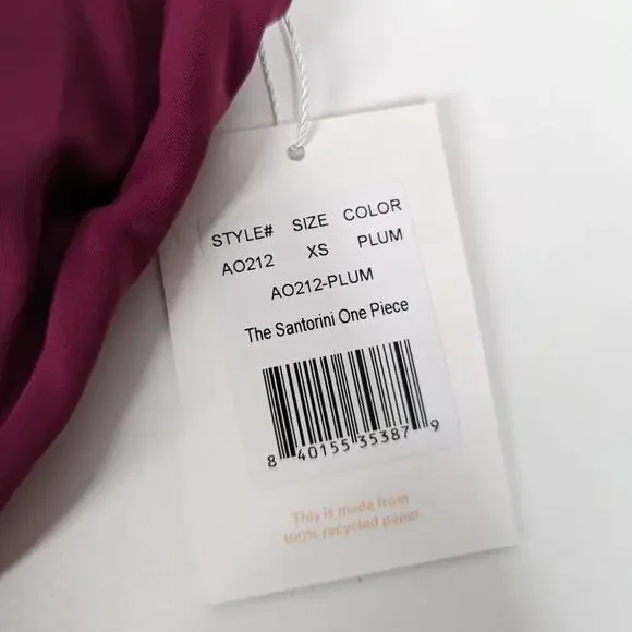Andie Swim Santorini Plum One Piece Swimsuit XS Cut Out Bathing Suit NWT pink - Picture 4 of 6